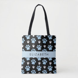 Patroon van poten, blauwe poten, reuzenpoten, Jouw Tote Bag