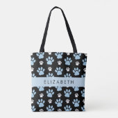Patroon van poten, blauwe poten, reuzenpoten, Jouw Tote Bag (Achterkant)