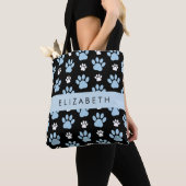 Patroon van poten, blauwe poten, reuzenpoten, Jouw Tote Bag (Dichtbij)