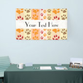 Patroon van poten, honden, stippen, staafjes spandoek (Beurs)