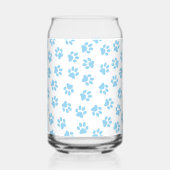 Patroon van poten, hondenpoten, baby blauwe poten blikvorm glas (Voorkant)