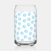 Patroon van poten, hondenpoten, baby blauwe poten blikvorm glas (Achterkant)