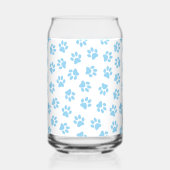 Patroon van poten, hondenpoten, baby blauwe poten blikvorm glas (Links)