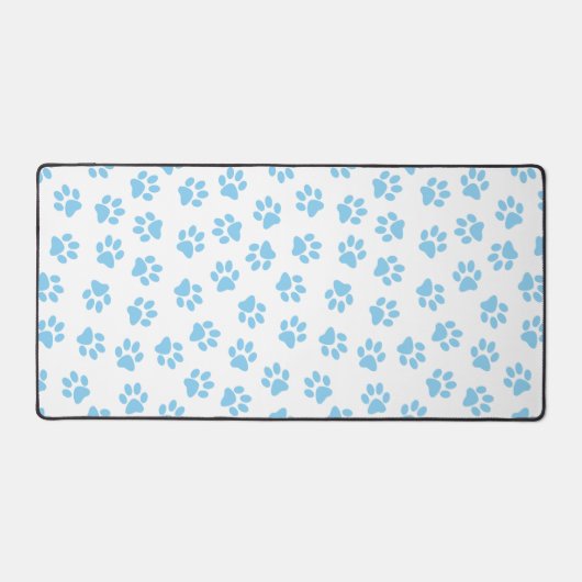 Patroon van poten, hondenpoten, baby blauwe poten bureaumat (Voorkant)