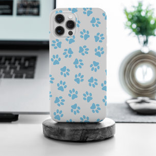 Patroon van poten, hondenpoten, baby blauwe poten iPhone 15 pro max hoesje