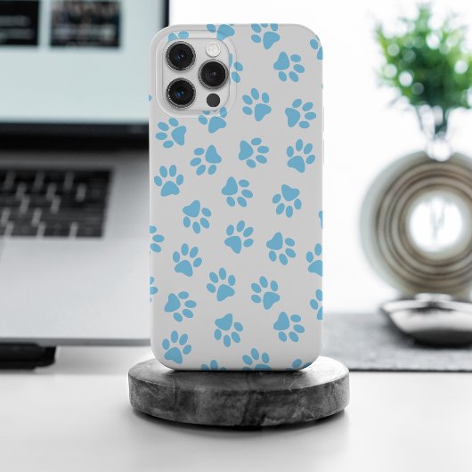Patroon van poten, hondenpoten, baby blauwe poten Case-Mate iPhone case