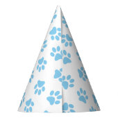 Patroon van poten, hondenpoten, baby blauwe poten feesthoedjes (Achterkant)