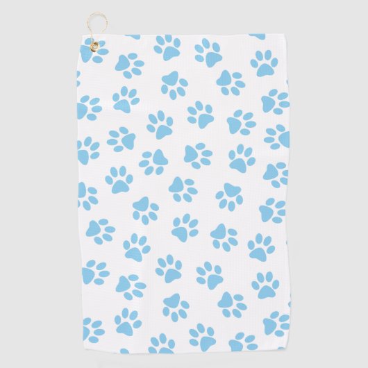 Patroon van poten, hondenpoten, baby blauwe poten golfhanddoek (Voorkant)