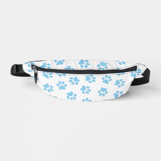Patroon van poten, hondenpoten, baby blauwe poten heuptasje (Voorkant)