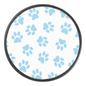 Patroon van poten, hondenpoten, baby blauwe poten hockey puck (Voorkant)