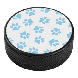 Patroon van poten, hondenpoten, baby blauwe poten hockey puck