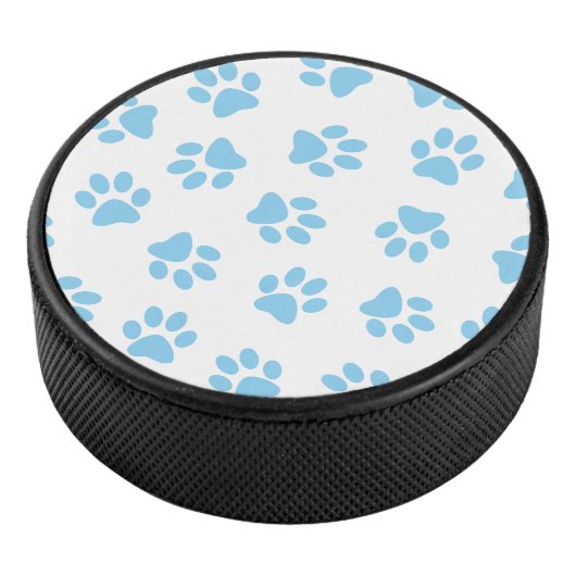 Patroon van poten, hondenpoten, baby blauwe poten hockey puck (3/4)