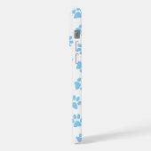 Patroon van poten, hondenpoten, baby blauwe poten iPhone hoesje (Linkerkant)