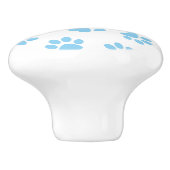 Patroon van poten, hondenpoten, baby blauwe poten keramische knop (Zijkant)