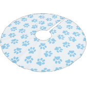 Patroon van poten, hondenpoten, baby blauwe poten kerstboom rok (Gekanteld)