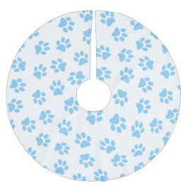 Patroon van poten, hondenpoten, baby blauwe poten kerstboom rok