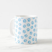 Patroon van poten, hondenpoten, baby blauwe poten koffiemok (Voorkant links)