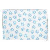 Patroon van poten, hondenpoten, baby blauwe poten kussensloop (Voorkant)