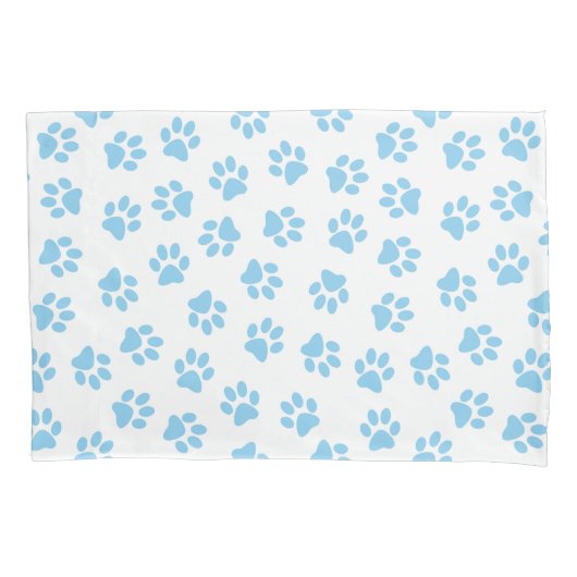 Patroon van poten, hondenpoten, baby blauwe poten kussensloop (Voorkant)