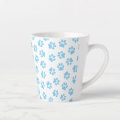 Patroon van poten, hondenpoten, baby blauwe poten latte mok (Rechts)
