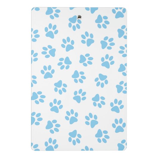 Patroon van poten, hondenpoten, baby blauwe poten mini klembord (Achterkant)
