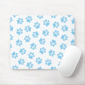 Patroon van poten, hondenpoten, baby blauwe poten muismat (Met muis)