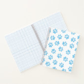 Patroon van poten, hondenpoten, baby blauwe poten notitieboek (Binnen)