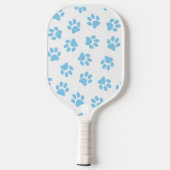 Patroon van poten, hondenpoten, baby blauwe poten pickleball paddle (Achterkant)