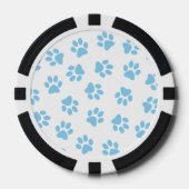 Patroon van poten, hondenpoten, baby blauwe poten poker chips (Voorkant)