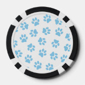 Patroon van poten, hondenpoten, baby blauwe poten poker chips (Achterkant)