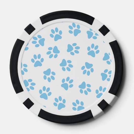 Patroon van poten, hondenpoten, baby blauwe poten poker chips (Achterkant)