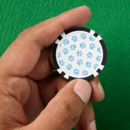 Patroon van poten, hondenpoten, baby blauwe poten poker chips