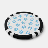 Patroon van poten, hondenpoten, baby blauwe poten poker chips (Enkel)