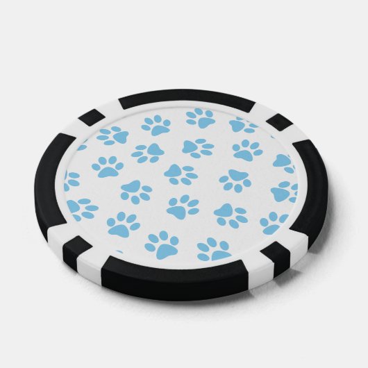 Patroon van poten, hondenpoten, baby blauwe poten poker chips (Enkel)