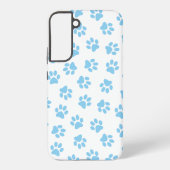 Patroon van poten, hondenpoten, baby blauwe poten samsung galaxy hoesje (Achterkant)