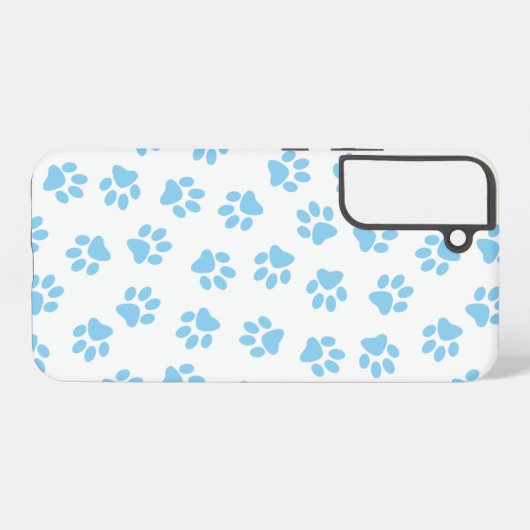 Patroon van poten, hondenpoten, baby blauwe poten samsung galaxy hoesje (Achterkant horizontaal)