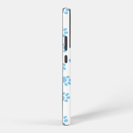 Patroon van poten, hondenpoten, baby blauwe poten samsung galaxy hoesje (Rechterkant)