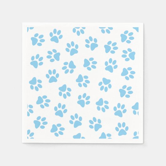 Patroon van poten, hondenpoten, baby blauwe poten servet (Voorkant)