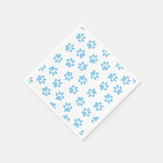 Patroon van poten, hondenpoten, baby blauwe poten servet (Hoek)