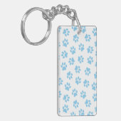 Patroon van poten, hondenpoten, baby blauwe poten sleutelhanger (Voorkant Links)