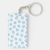 Patroon van poten, hondenpoten, baby blauwe poten sleutelhanger (achterkant)