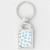 Patroon van poten, hondenpoten, baby blauwe poten sleutelhanger (Voorkant)