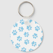 Patroon van poten, hondenpoten, baby blauwe poten sleutelhanger (Achterkant)
