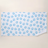 Patroon van poten, hondenpoten, baby blauwe poten strandlaken (Voorkant)