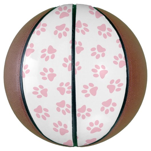 Patroon van poten, hondenpoten, Baby roze poten Basketbal (Verticaal)