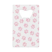 Patroon van poten, hondenpoten, Baby roze poten Creditkaart Flessenopener (Voorkant)