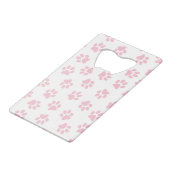Patroon van poten, hondenpoten, Baby roze poten Creditkaart Flessenopener (Achterkant Gekanteld)