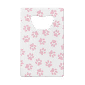 Patroon van poten, hondenpoten, Baby roze poten Creditkaart Flessenopener (Achterkant)