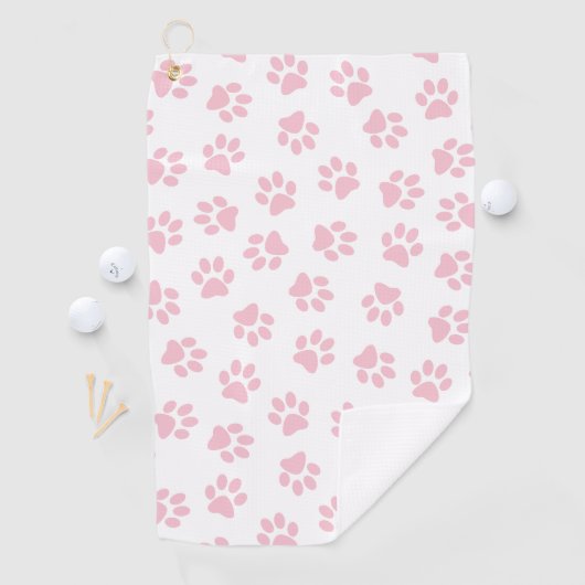 Patroon van poten, hondenpoten, Baby roze poten Golfhanddoek (Insitu)