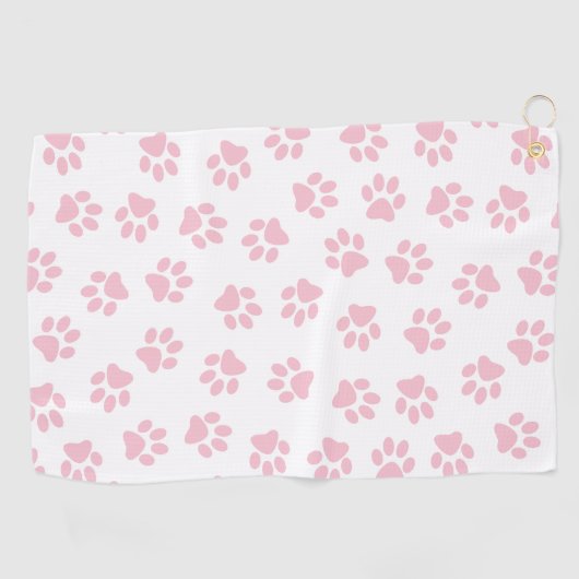 Patroon van poten, hondenpoten, Baby roze poten Golfhanddoek (Horizontaal)